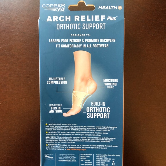 NEW Copper Fit ARCH RELIEF PLUS w/ BUILT IN ORTHOTIC - Picture 2 of 2